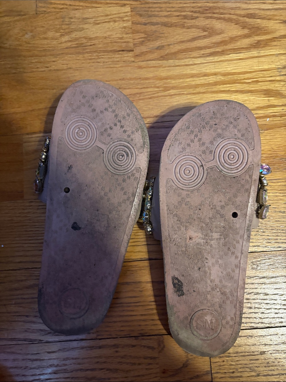 Steve Madden Blush Pink Jeweled Slide Sandals - Picture 2 of 3